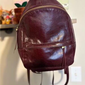 HOBO ✨ Sleek Burgundy Leather Mini Backpack